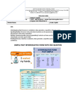 Simple Past Interrogative Form With WH Questios