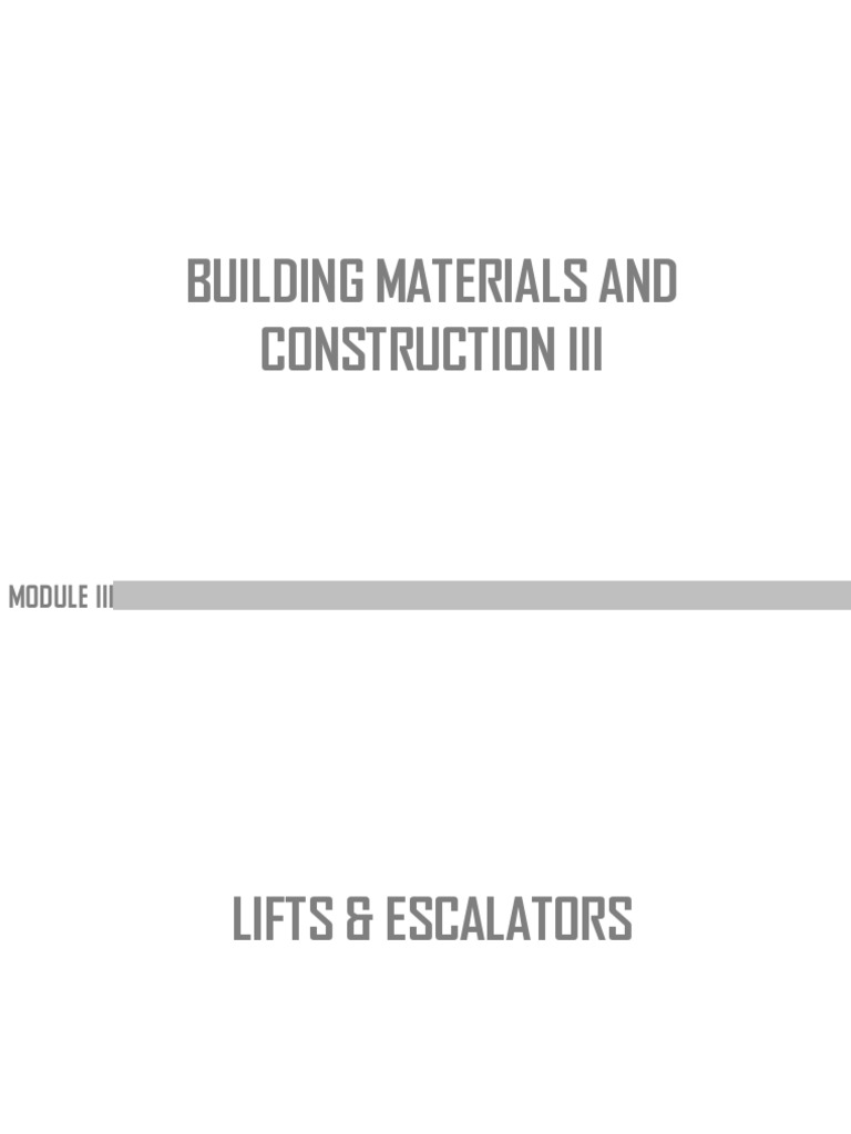 Overview of Lifts and Escalators | PDF | Elevator | Escalator