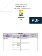 English Year Four Scheme of Work: Third Term Calendar - Catch-Up Plan 2 (Cup 2)