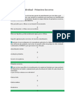 Avaliação I Primeiros Socorros