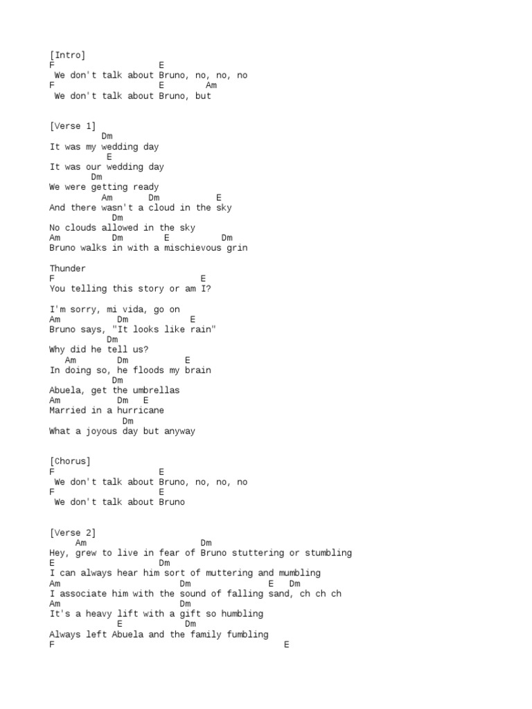 We Dont Talk About Bruno Uke PDF