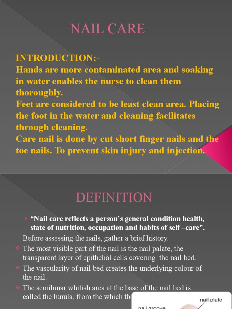 Nail Care PDF Nail (Anatomy) Medical Specialties