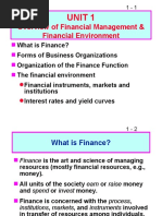 Unit 1: Overview of Financial Management & Financial Environment