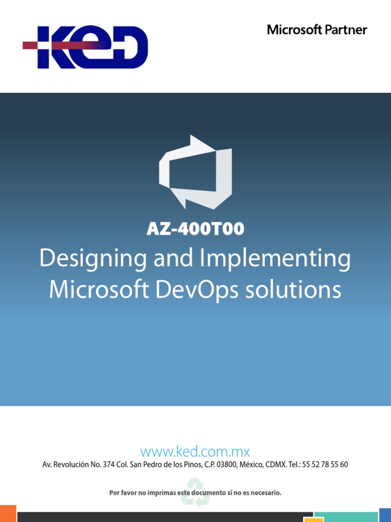 AZ-400T00 Designing and Implementing Microsoft DevOps Solutions | PDF ...