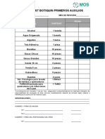 Check List Botiquin Primeros Auxilios