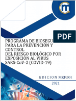 Propuesta de Programa de Bioseguridada para La Prevencion y Control Del Riesgo Biologico Por Exposicion Al Virus SARS-CoV-2