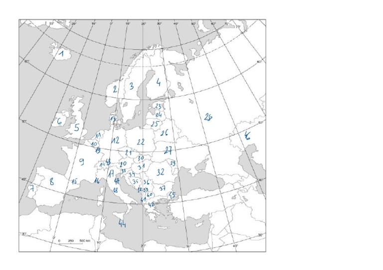 Podział Polityczny Europy Mapa Konturowa Mapa Konturowa Europy Podzial Polityczny | PDF