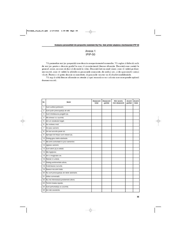 Ipip 50 | PDF