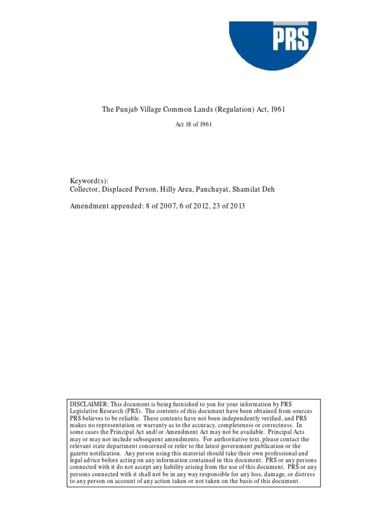 Land Lease Policy Punjab