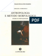 Antropologia e Metodo Morfologico. Studi