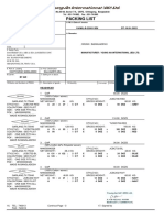 Packing List: Young An International (BD) Ltd. DT: 05.01.2022 YA/MIL-B-22001 BDI