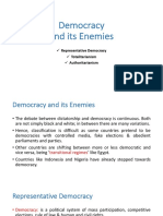 Democracy and Its Enemies: Representative Democracy Totalitarianism Authoritarianism