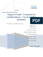 Rapport D'audit Evaluation Du Contrôle Interne