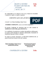 Certificado de Aportacion