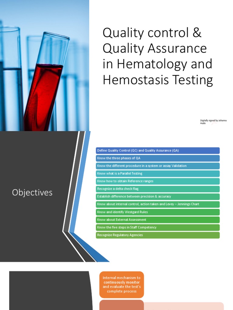 Quality Control & Quality Assurance in Hematology and Hemostasis