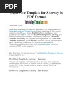 Debit Note Template For Attorney in PDF Format