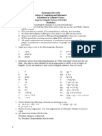 Haramaya University College of Computing and Informatics Department of Computer Science Logic in Computer Science (Cosc3141) Worksheet