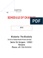 Medanta List Rate Card 2018