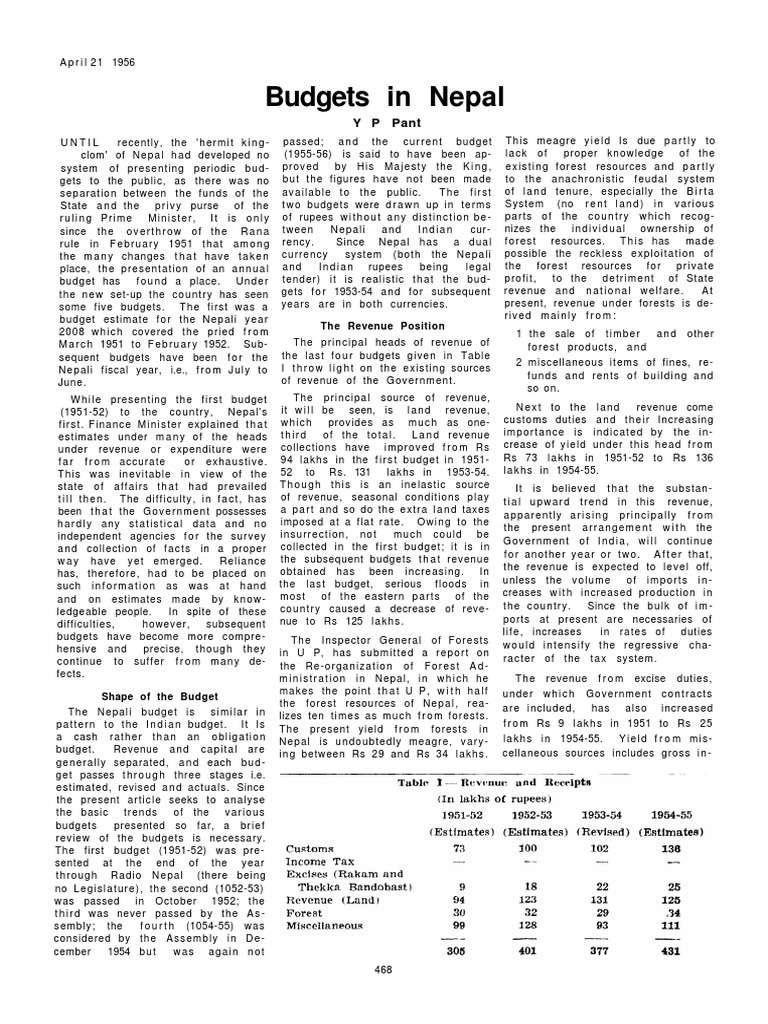 Budgets in Nepal Yppant PDF Government Budget Balance Taxes