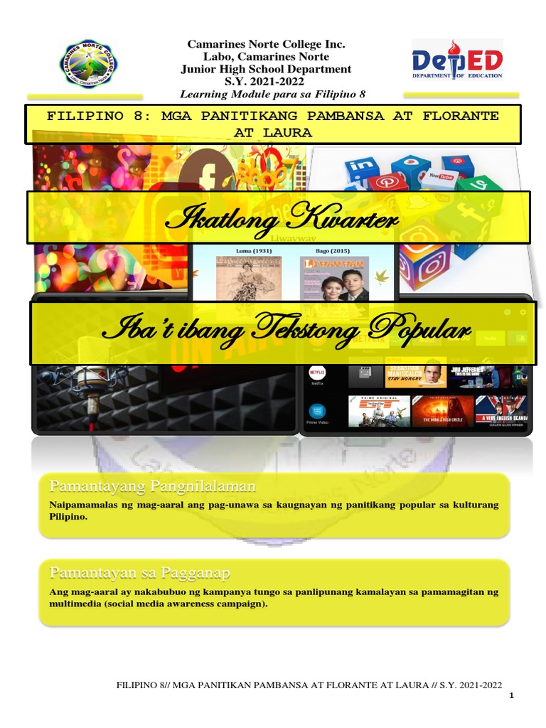 GRADE 8 FILIPINO MODULE 3RD QUARTER PDF visual data 8