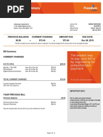 Previous Balance Current Charges Amount Due Due Date $0.00 + $73.45 $73.45 Dec 08, 2019