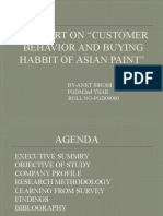 A Report On "Customer Behavior and Buying Habbit of Asian Paint"