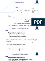 Quantitative forecasting formulae   