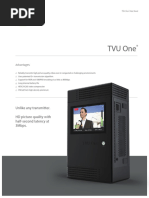 Tvu One: Unlike Any Transmitter. HD Picture Quality With Half-Second Latency at 3Mbps