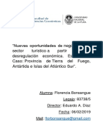 Bonsangue. Nuevas oportunidades de negocios en el sector turístico a partir de la desregulación económica