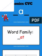 Phonics CVC Letter A Word Family at