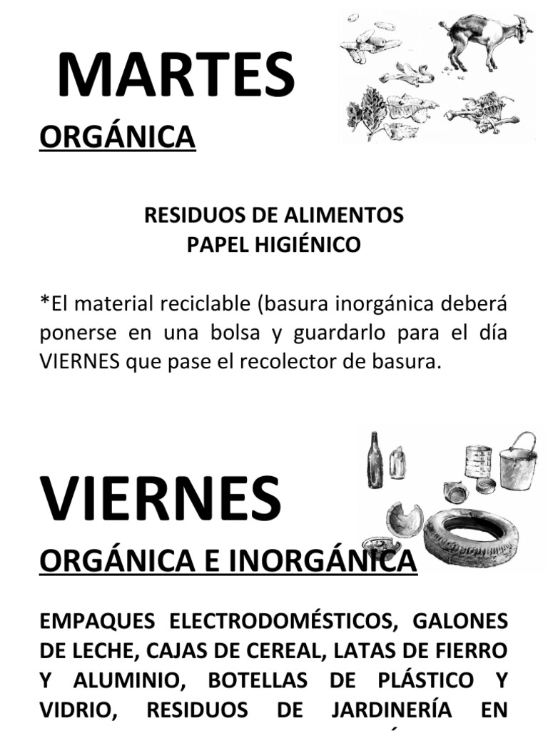 Leopardo fresa telegrama Basura Organica e Inorgánica | PDF | Residuos | Materiales