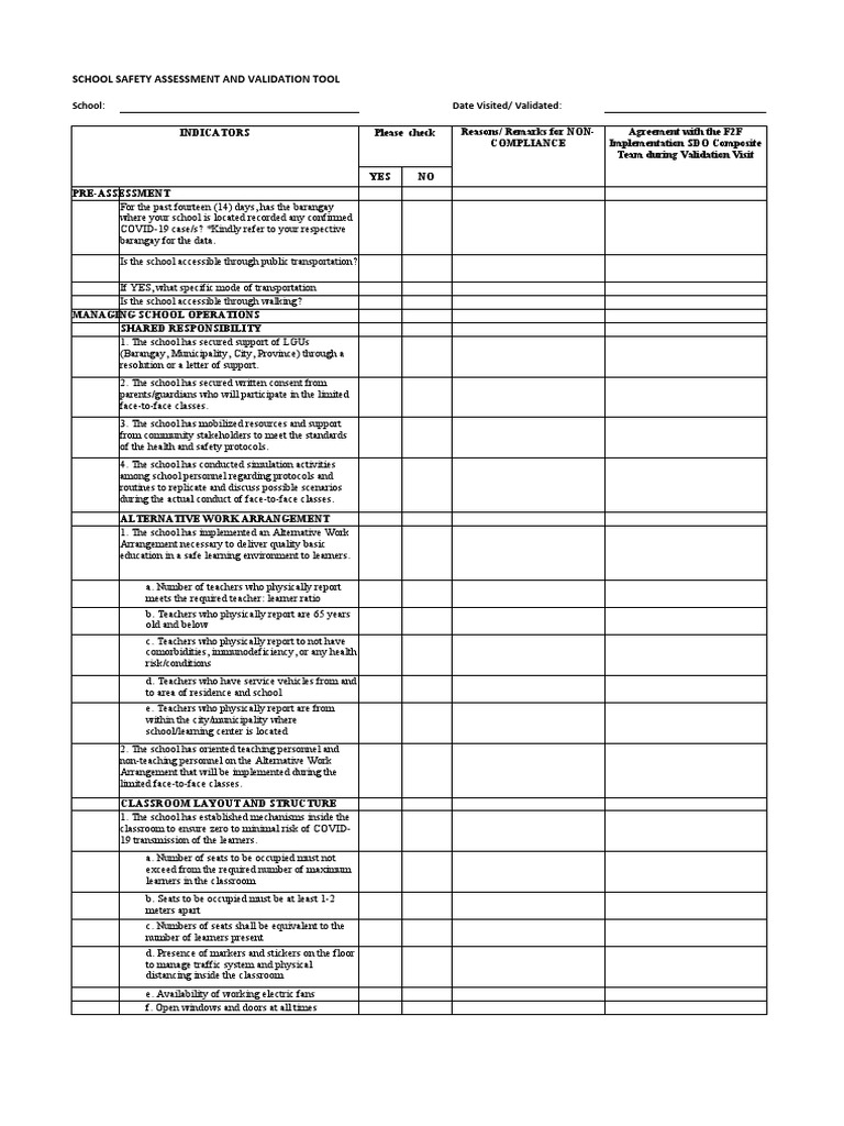 Tool For f2f Implementation | PDF | Personal Protective Equipment ...
