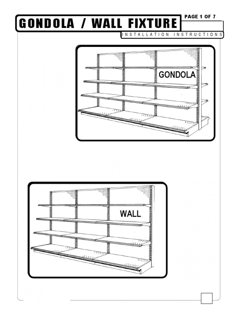 Gondola Unoshelf Shelving Assembly Instructions 2 PDF Equipment