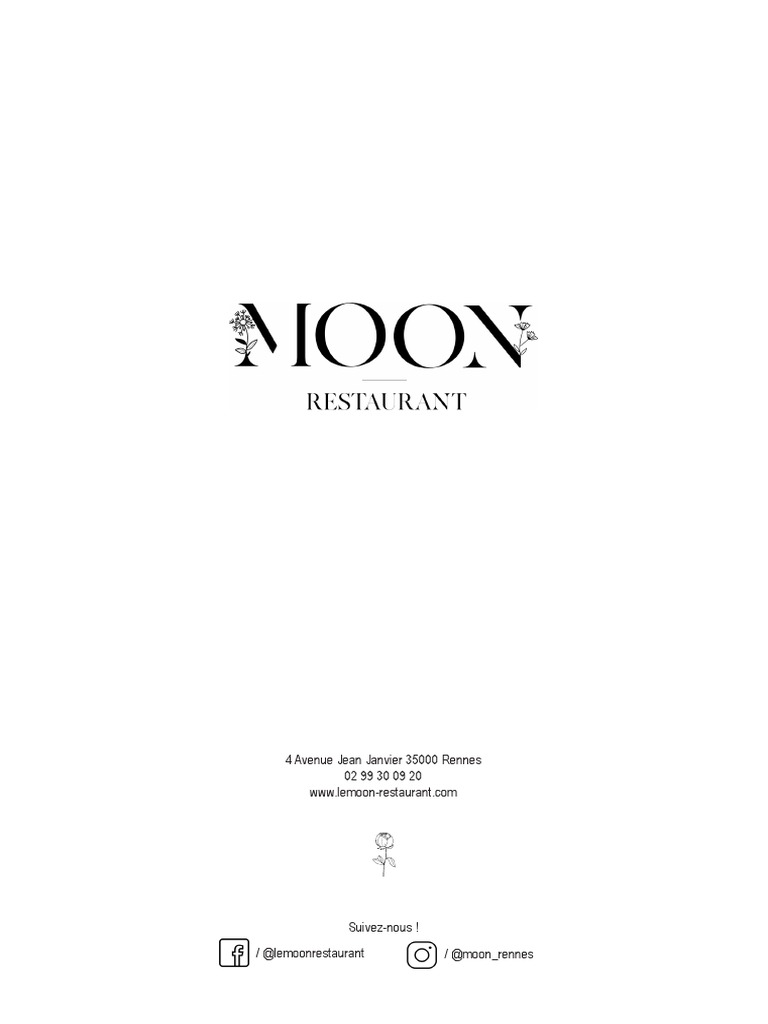 Menu et Carte des Vins du Restaurant Le Moon | PDF | Thé | Whisky