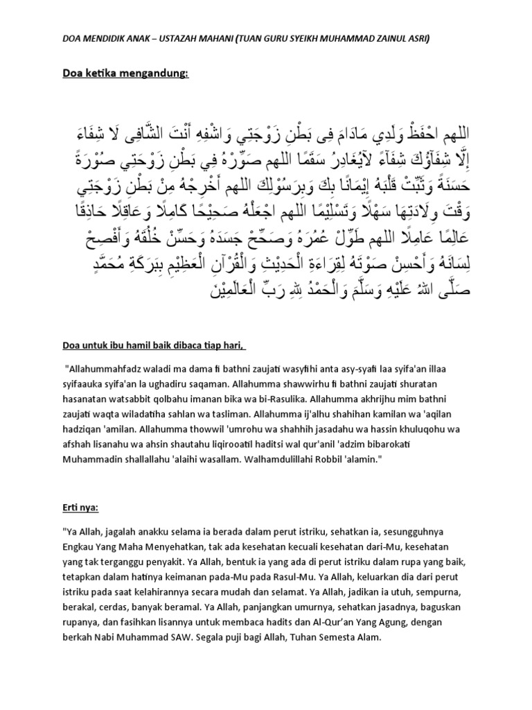 Doa didik anak ustzh mahani pdf