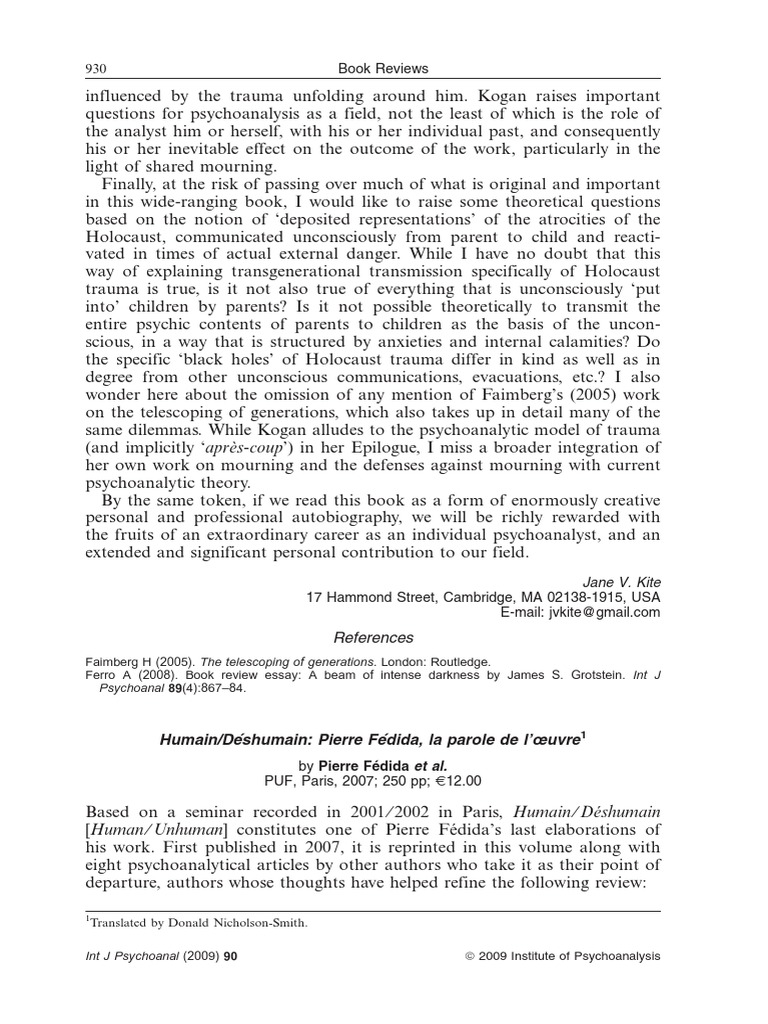 930 Book Reviews References PDF Psychoanalysis Sigmund Freud