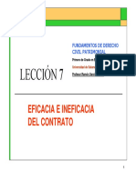 LECCIÓN 7 - Eficacia e Ineficacia del Contrato (2021-2022)