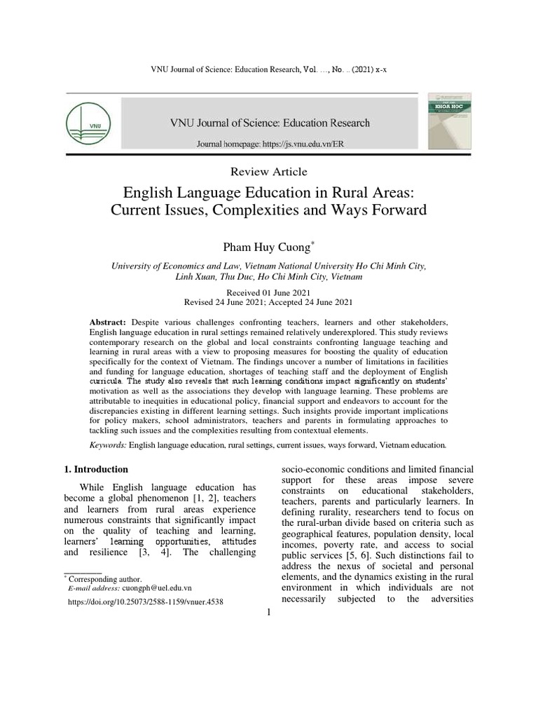 English Education Challenges in Rural Vietnam | PDF | Teachers ...