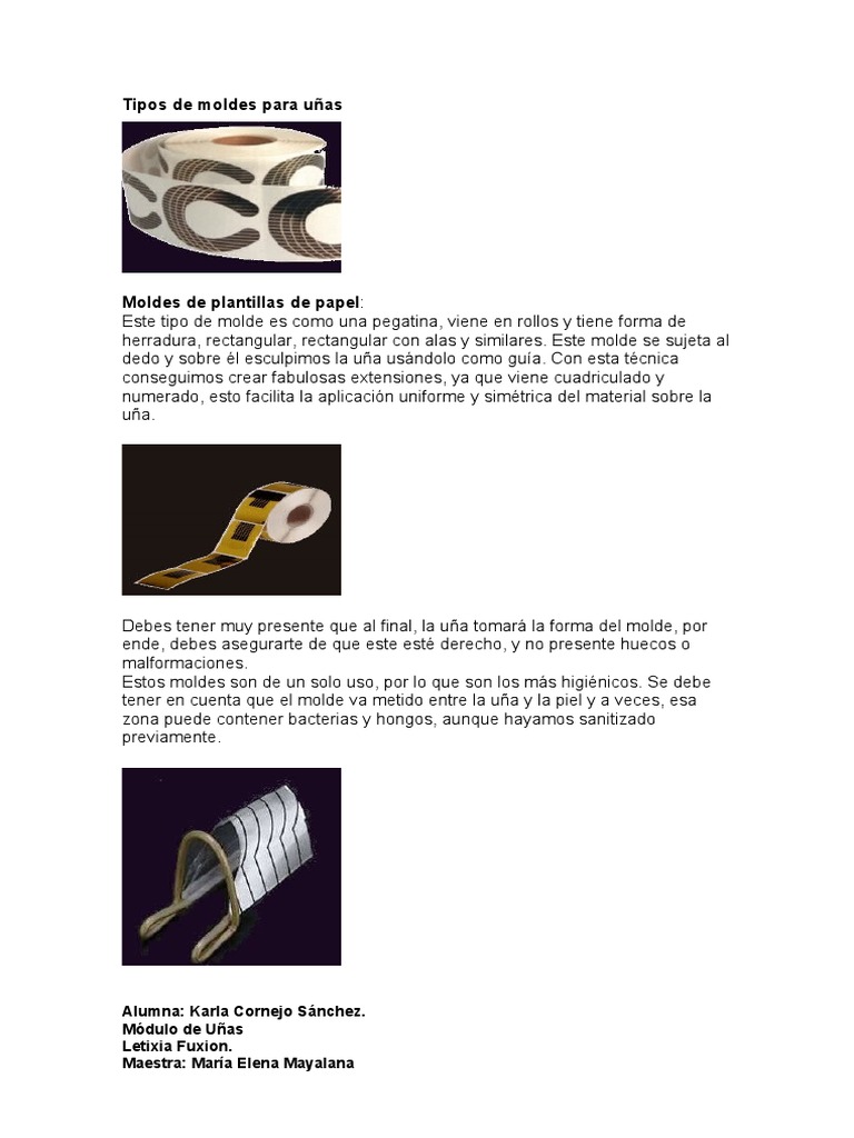 Tipos de Moldes para Uñas | PDF