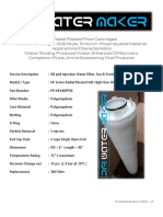 PFI High Flow Radial Pleated 5 Micron 40 Inch Filter Cartridges Data Sheet