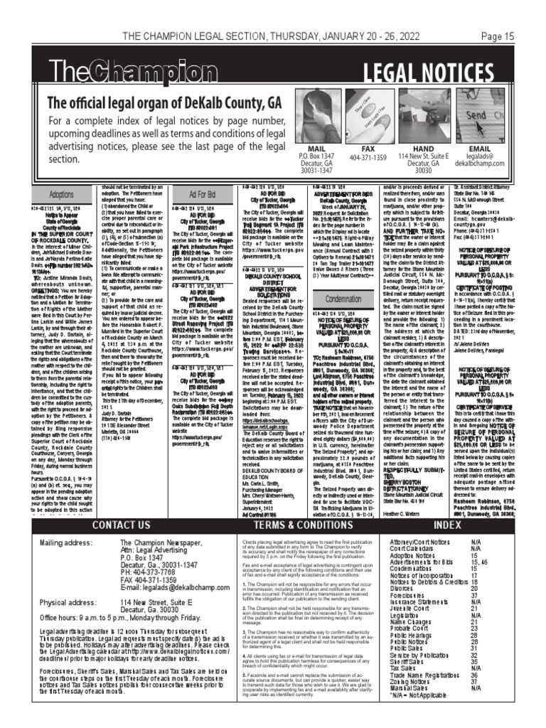 The Champion Legal Ads 01-20-22 PDF Foreclosure Justice picture