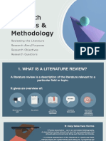 Literature Review, Reseach Aims and Purpose, Research Questions