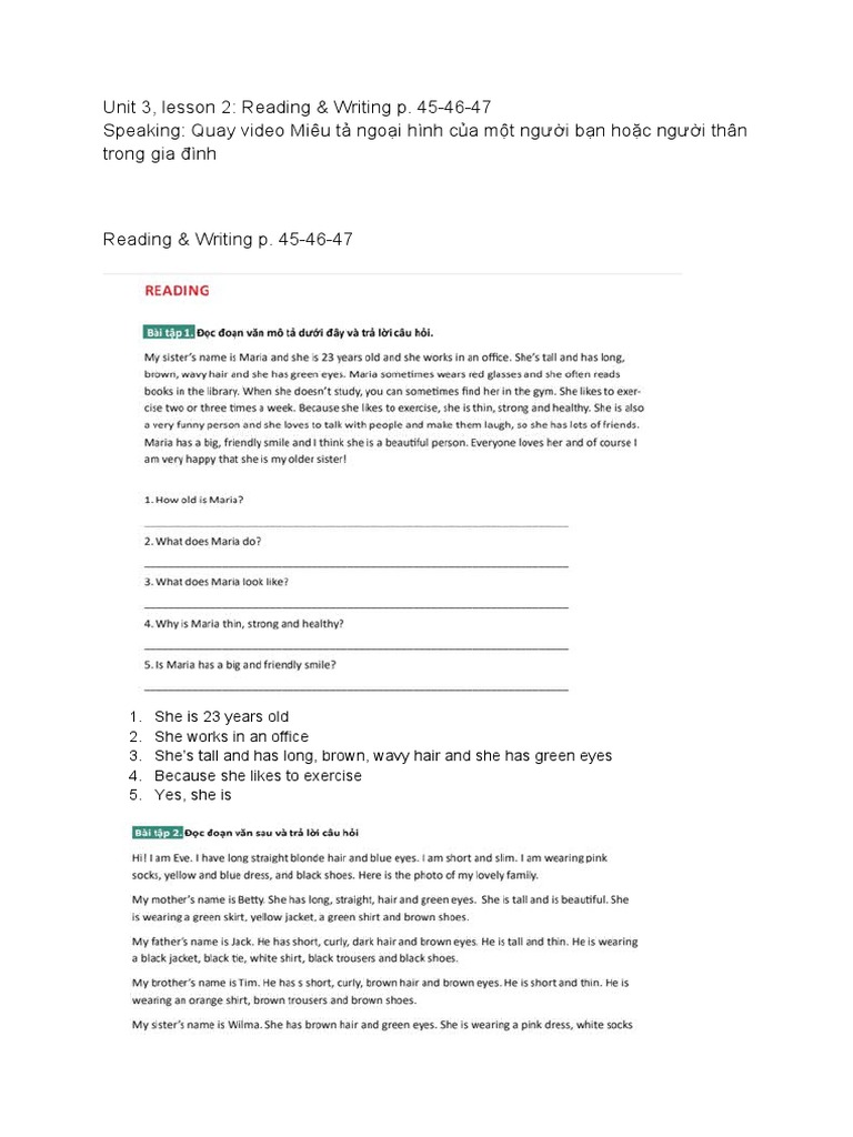 Homework - Beginner - Unit 3 - Lesson 2 | PDF | Language Arts ...