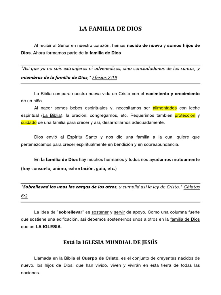 La Familia de Dios en Cristo | PDF | Cristo (título) | Oración
