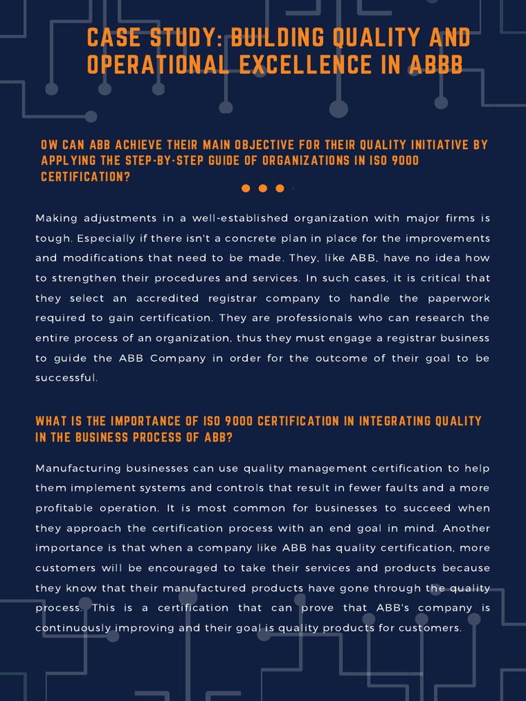 ISO 9000 Certification Impact on ABB Quality | PDF | Career & Growth ...