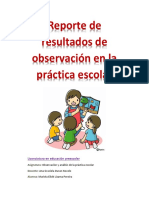 Reporte de Resultados de Observación en La Práctica Escolar