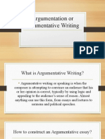 Argumentation or Argumentative Writing