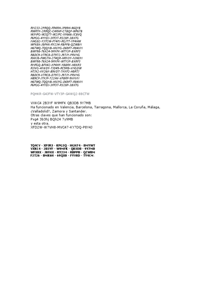 Software Activation Key List | PDF | Business | Computers