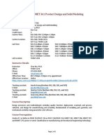 Syllabus of MMET 361 Product Design and Solid Modeling: Course Information