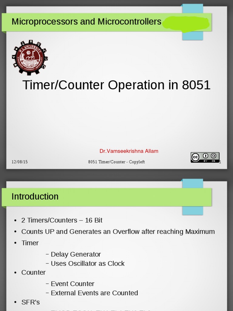 Timer/Counter Operation in 8051: Microprocessors and Microcontrollers ...